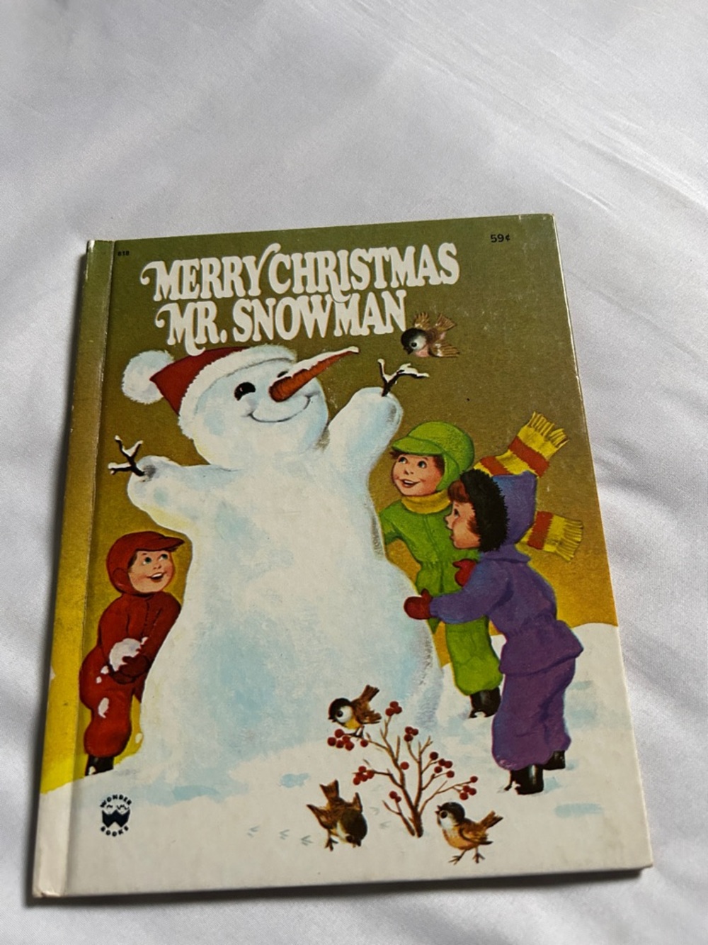 Merry Christmas Mr Snowman by Irma Wilde, Vtg Wonder book